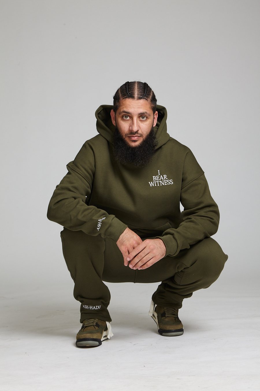 Ash-Hadu Oversized Olive Green hoodie