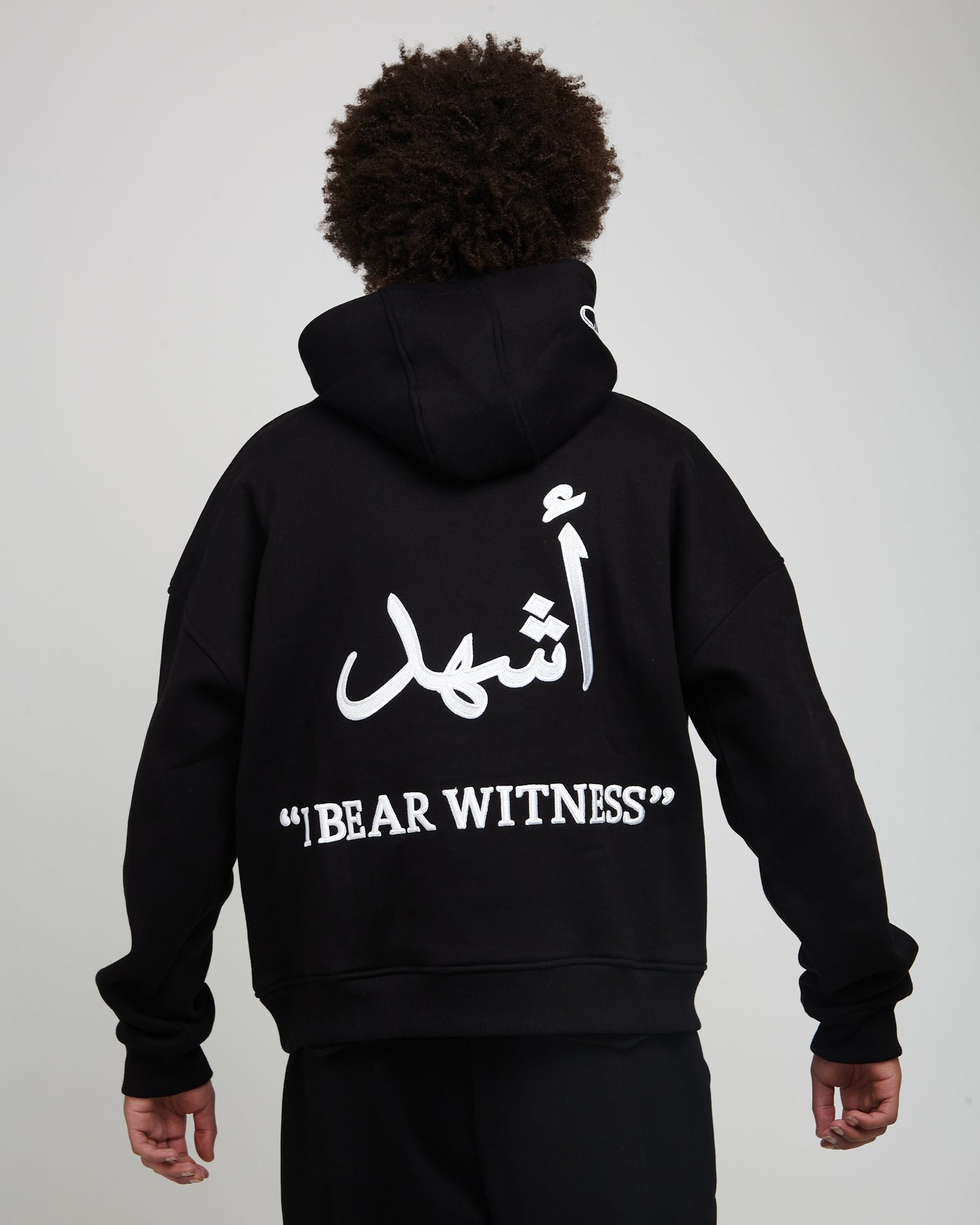 “I Bear Witness” Oversized Black Hoodie