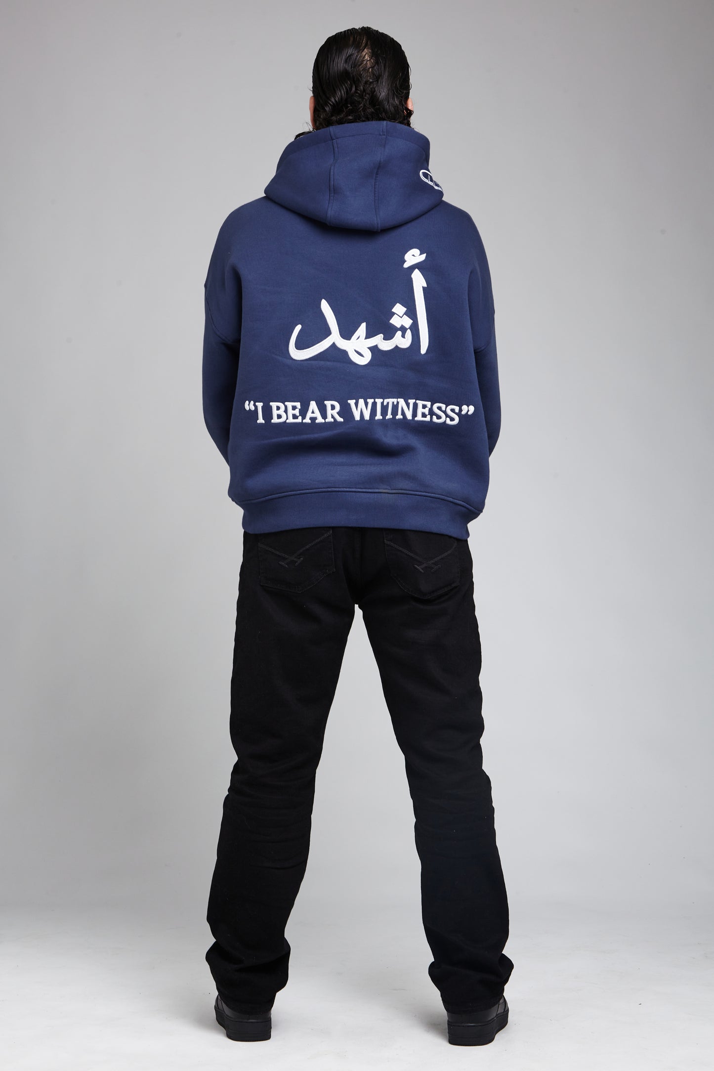 “I Bear Witness” Oversized Blue Hoodie