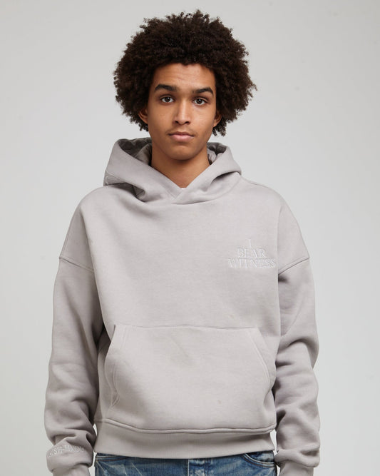 “I Bear Witness” Oversized Grey Hoodie