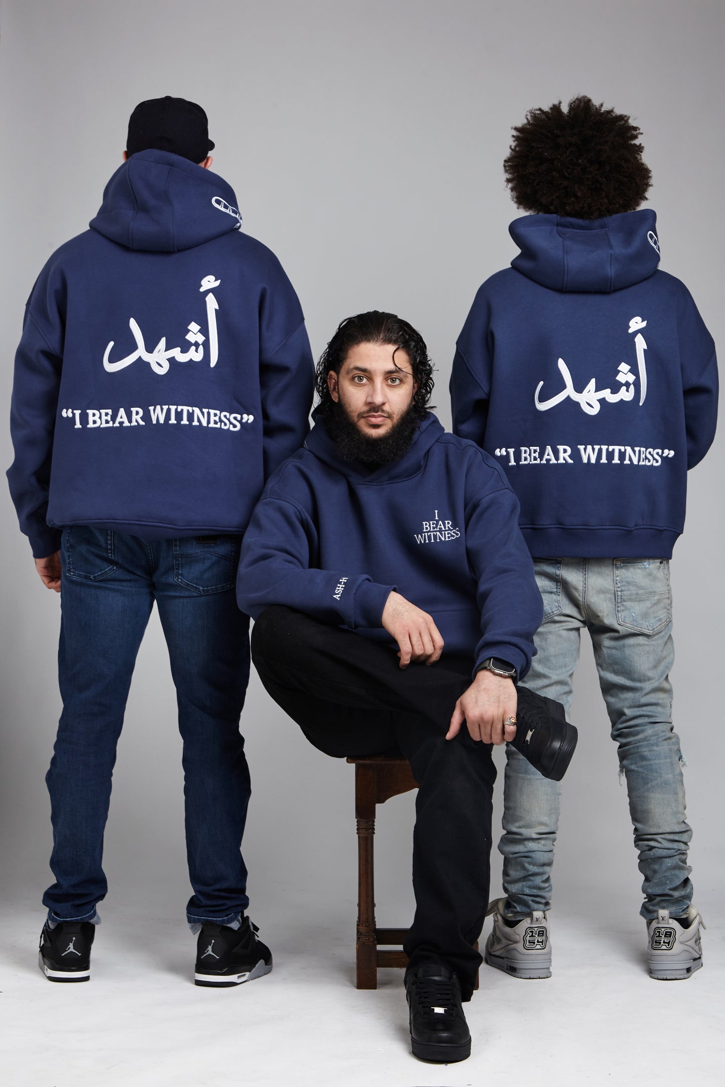 “I Bear Witness” Oversized Blue Hoodie
